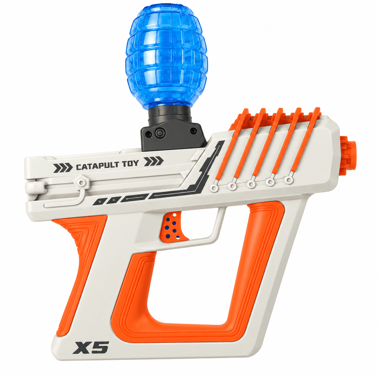 Striker Gel Blaster blanco y naranja, vista derecha