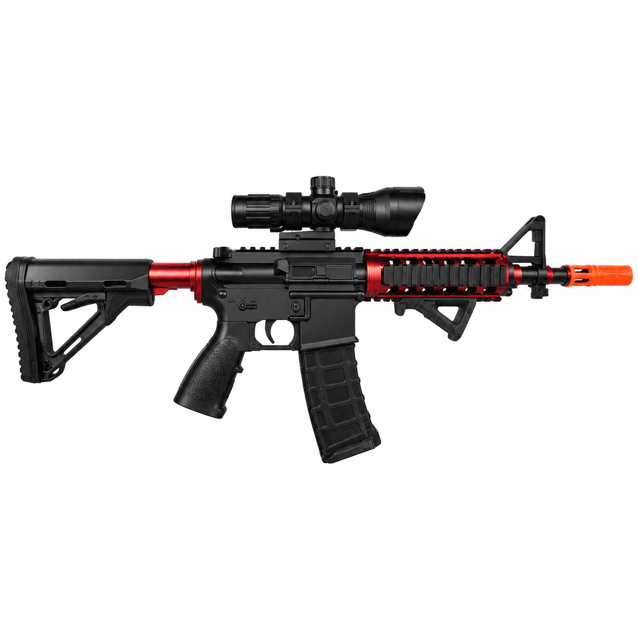 M4A1 Gel Blaster Kinder Rot und Schwarz, Ansicht rechts